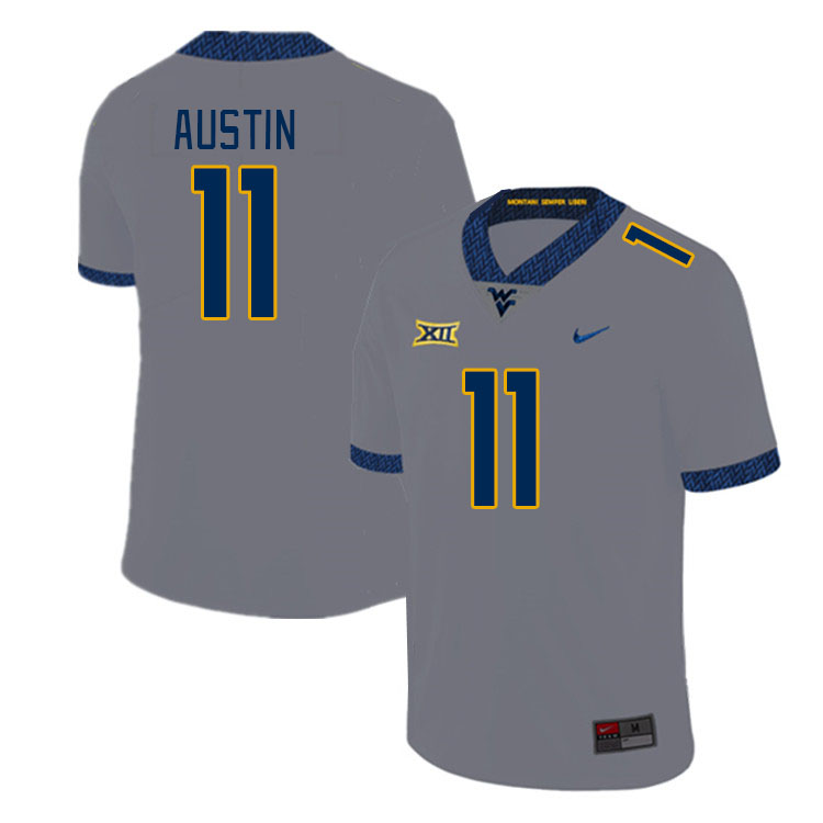 West Virginia Mountaineers #11 Tavon Austin College Football Jerseys Stitched Sale-Grey